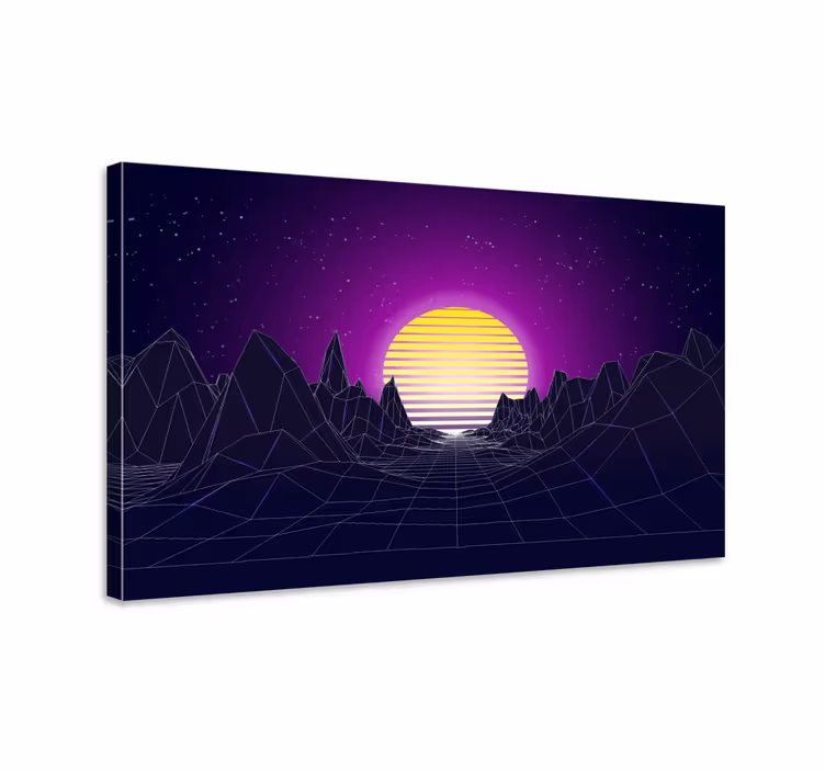 Tablou modern peisaj geometric la apus - TenStickers