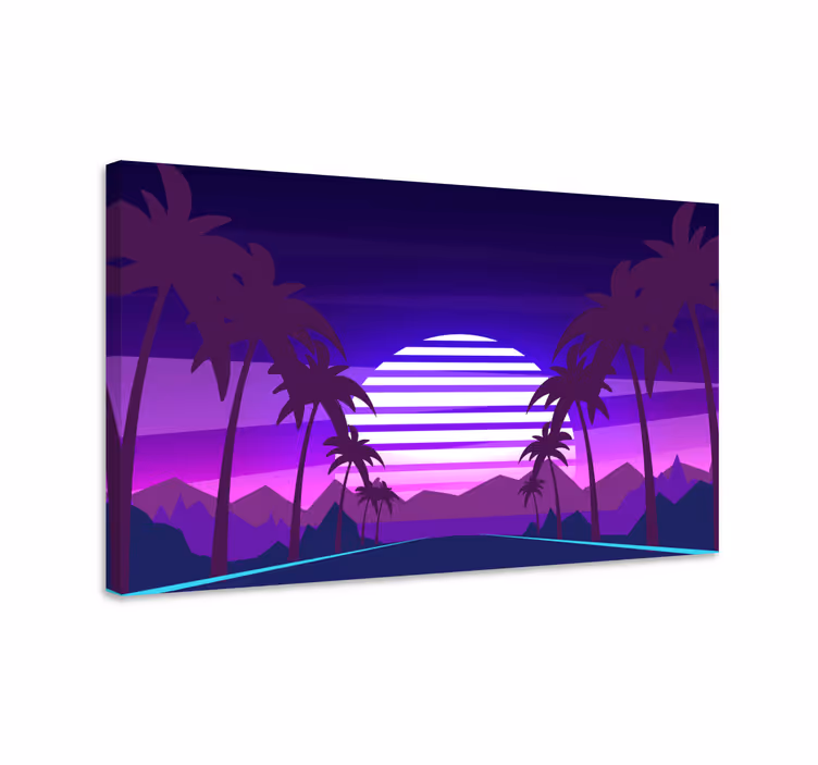 Tablou peisaje apus tropical - TenStickers