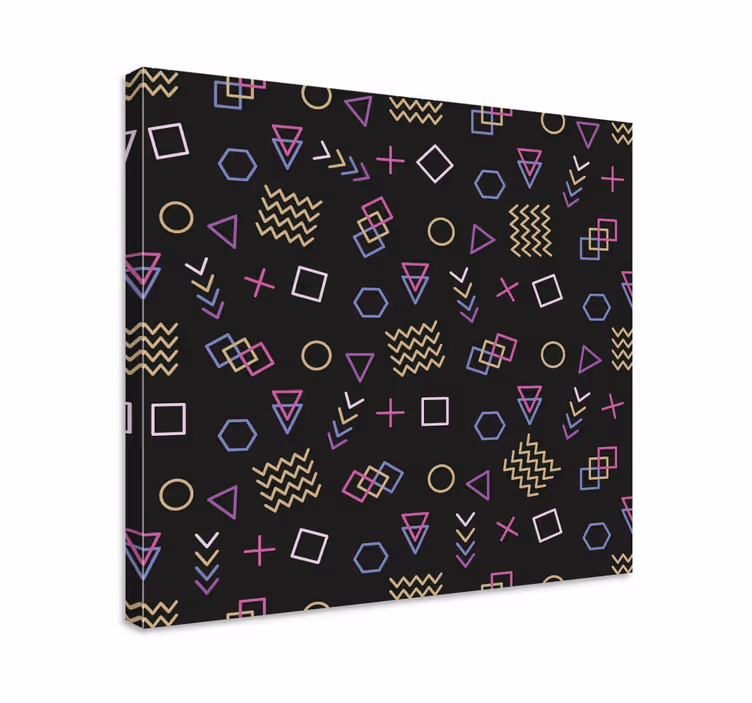 Tablou geometric cu motive de forme geometrice - TenStickers