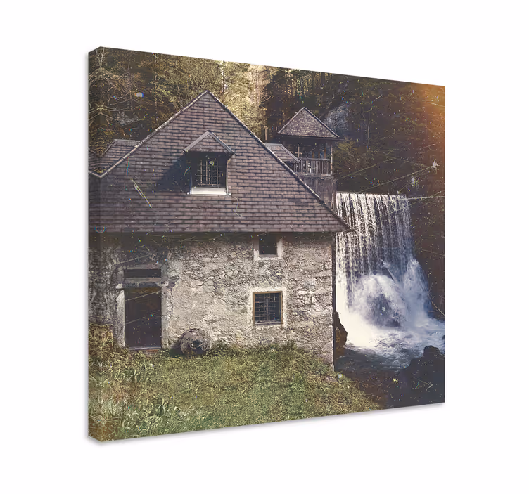 Tablou peisaje scenă istorică cu cascade - TenStickers