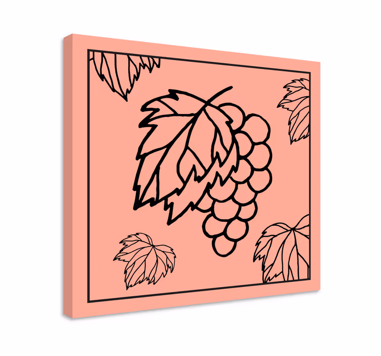 Tablou fructe struguri cu frunze - TenStickers