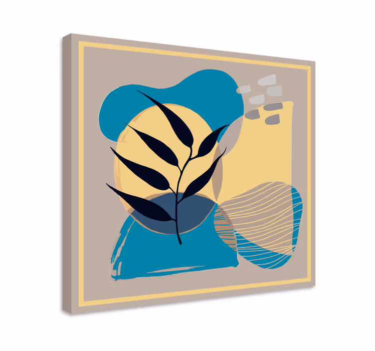 Tablou ornamental forme de frunze abstracte - TenStickers
