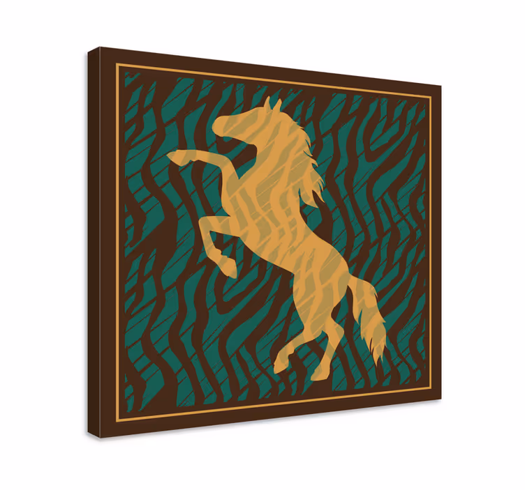 Tablou cai siluetă maiestuoasă în galop - TenStickers