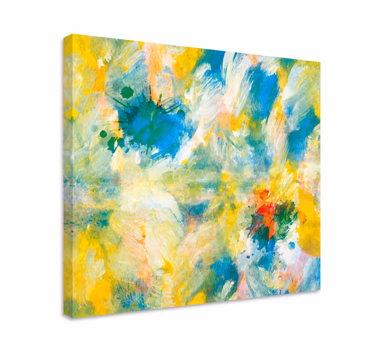 Tablou abstract cu stropi de culoare vibranți - TenStickers