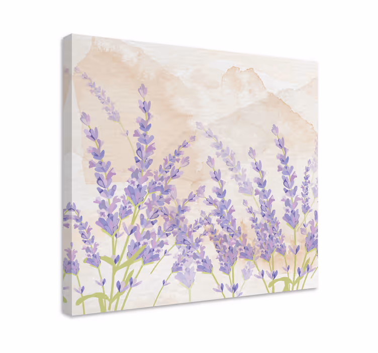 Pânză cu flori de lavandă acuarelă provensală - TenStickers