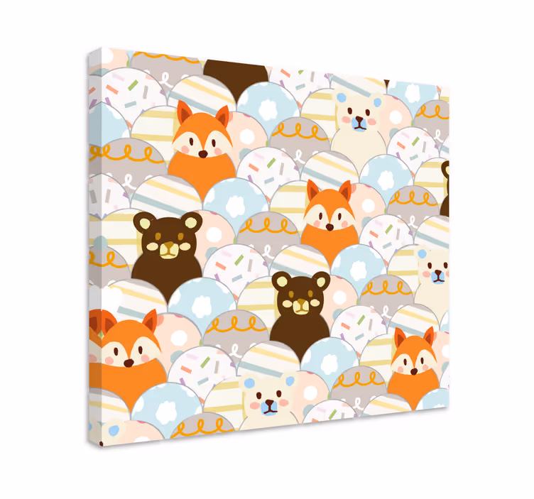Tablou personaje fețe adorabile de animale - TenStickers