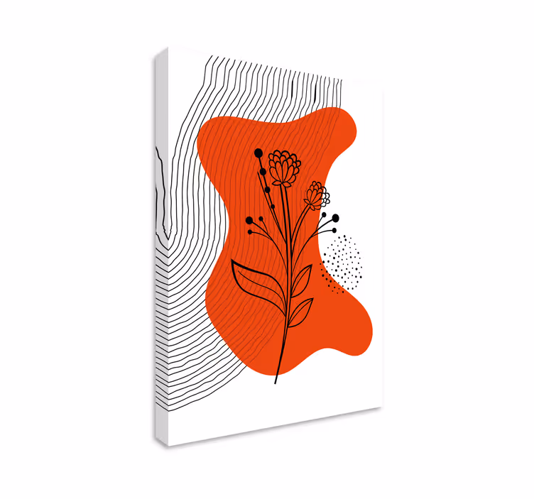 Tablou flori silueta florală abstractă - TenStickers