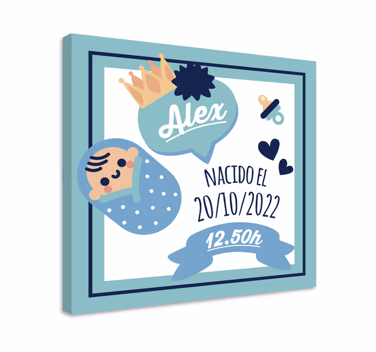 Tablou bei design anunț bebeluș - TenStickers