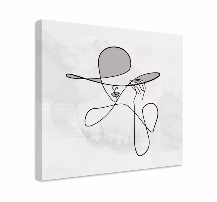 Femeie minimalistă cu pălărie pânză de la intrare - TenStickers