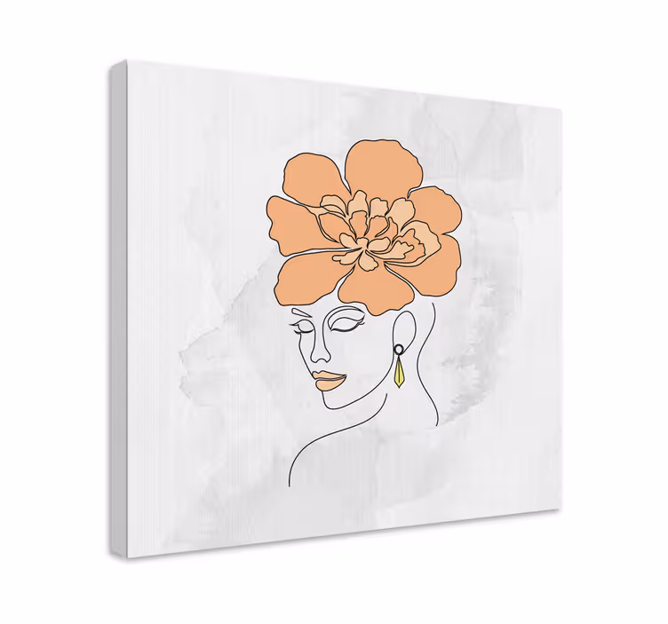 Tablou artă portret floral elegant - TenStickers