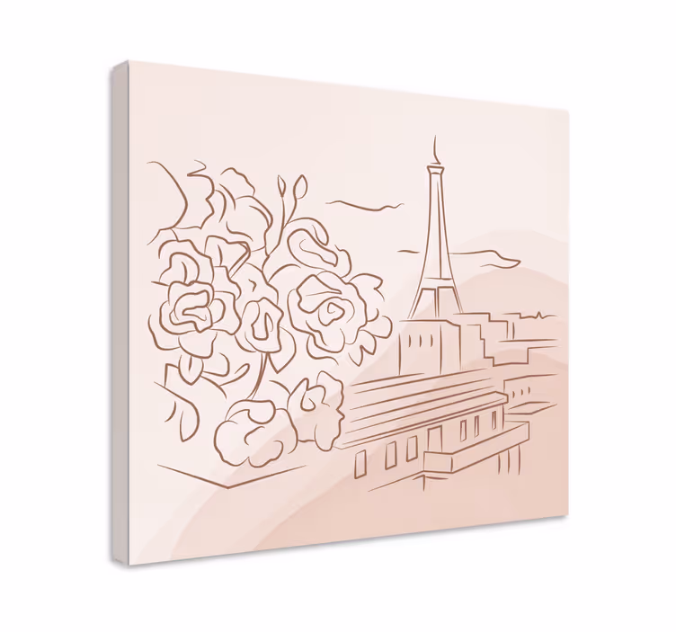 Tablou orașe peisaj floral parizian - TenStickers