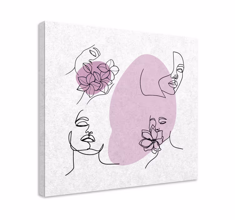 Tablou flori şi plante fețe florale abstracte - TenStickers