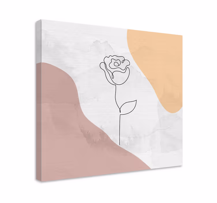 Tablou flori şi plante contur elegant de trandafir - TenStickers