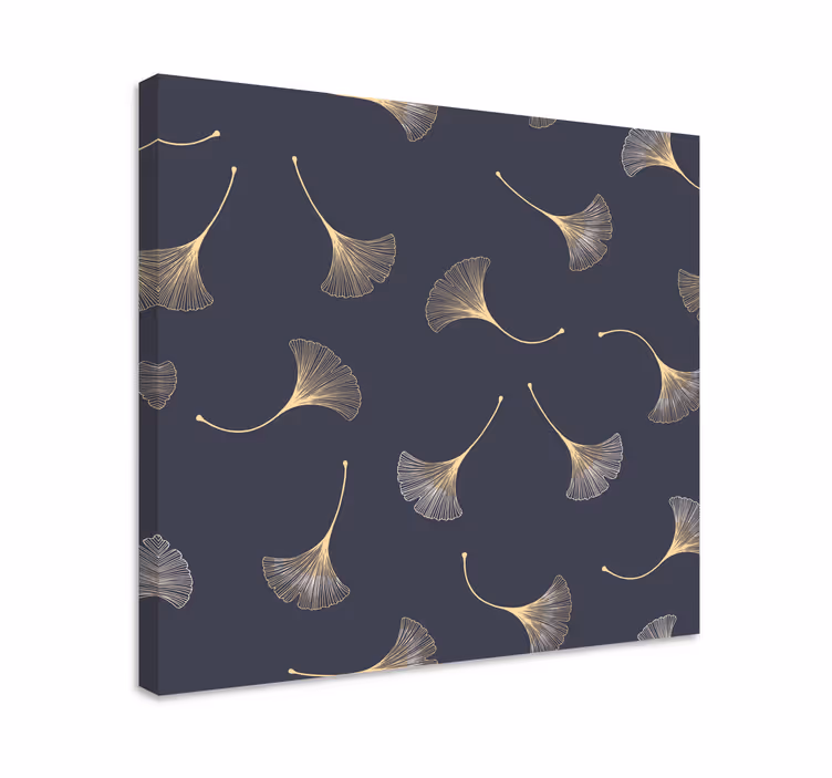 Tablou flori şi plante cu model de frunze de ginkgo - TenStickers