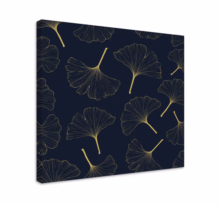 Tablou flori şi plante cu model de frunze de gingko - TenStickers