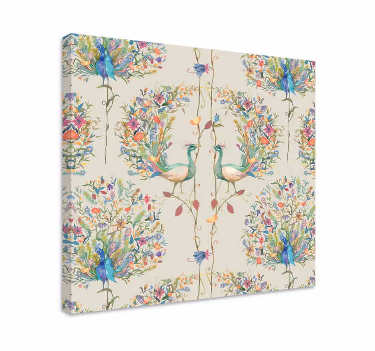 Tablou păsări Gradina cu decor eclectic si pasari - TenStickers