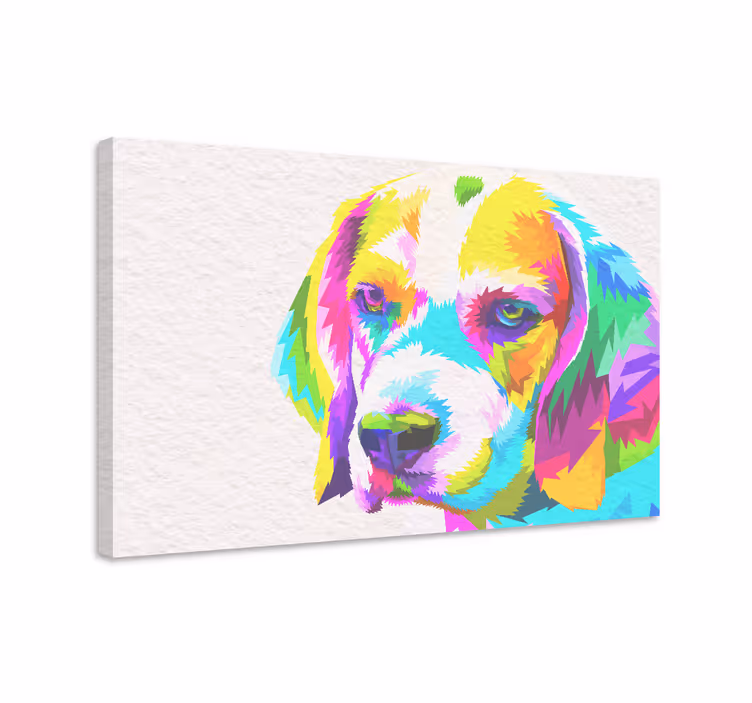 Acuarelă câine beagle imprimeuri pe pânză - TenStickers