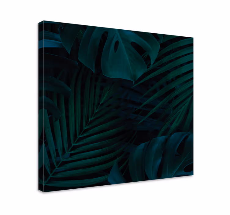 Tablou flori şi plante cu frunze tropicale luxuriantă - TenStickers