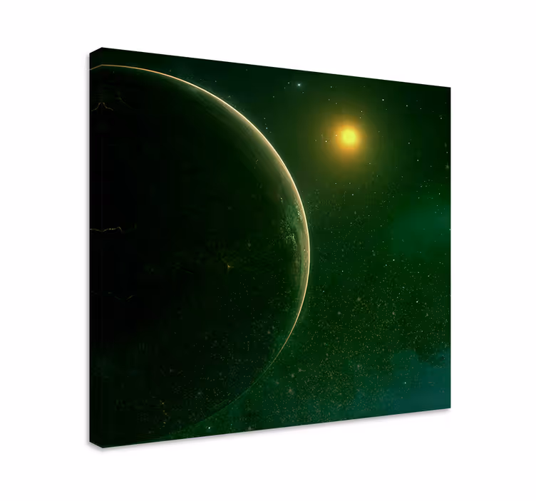 Tablou mandala sferă verde cosmică - TenStickers