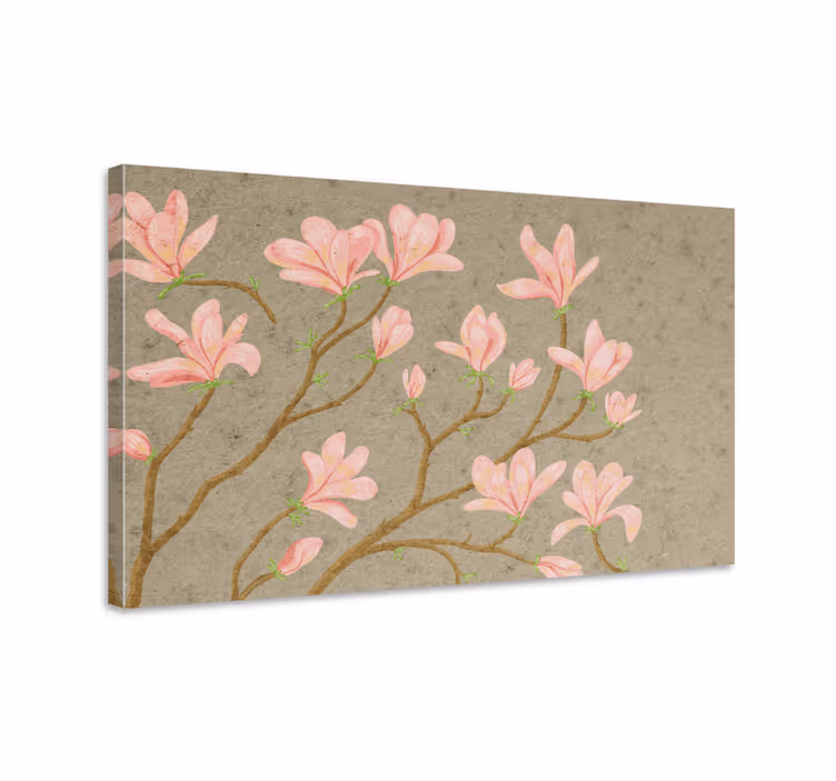 Tablou flori şi plante cu flori roz delicate - TenStickers