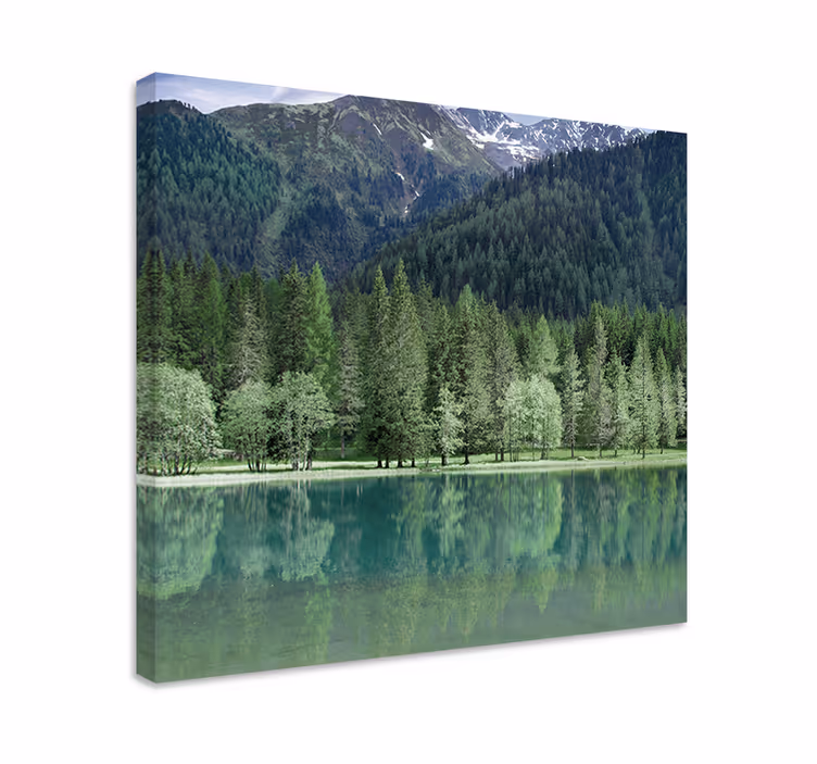 Tablou peisaje reflexie liniștită în munți - TenStickers