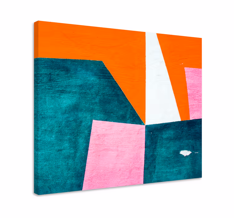 Tablou geometric compoziție abstractă portocalie - TenStickers