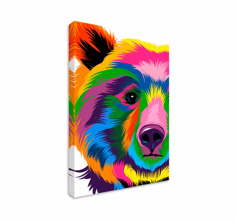 Pânză geometrică de urs colorat - TenStickers