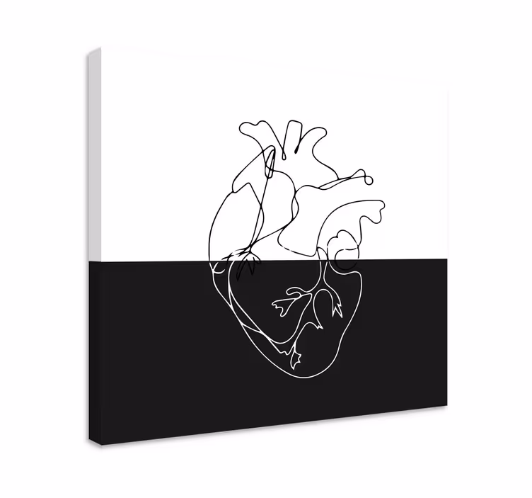 Inimă geometrică lineart pânză geometrică - TenStickers