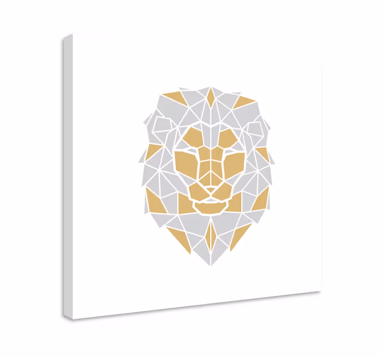 Tablou cai și cap de leu geometric - TenStickers