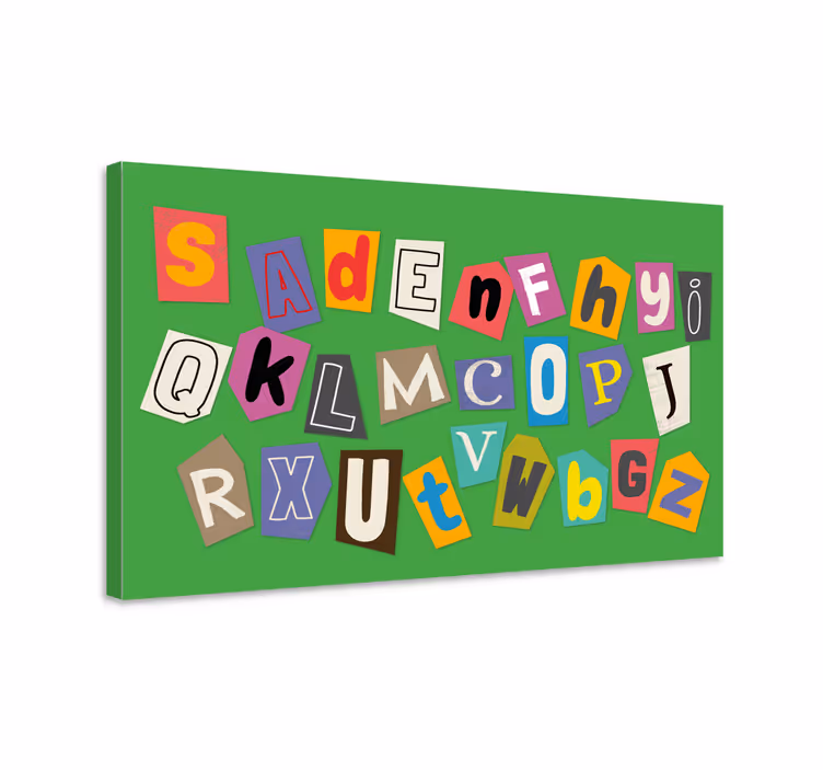 Tablou alfabet colaj de litere colorate - TenStickers