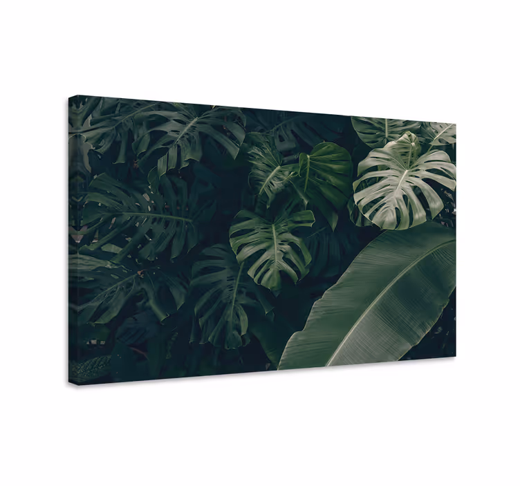 Tablou flori şi plante cu vegetație tropicală luxuriantă - TenStickers