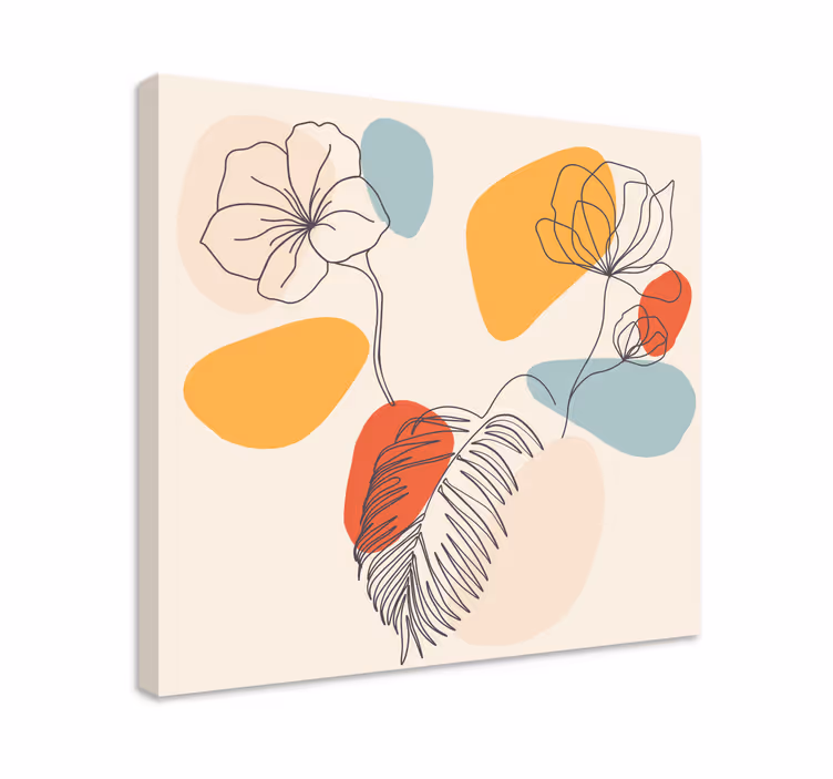 Tablou flori şi plante linii de flori suprapuse - TenStickers