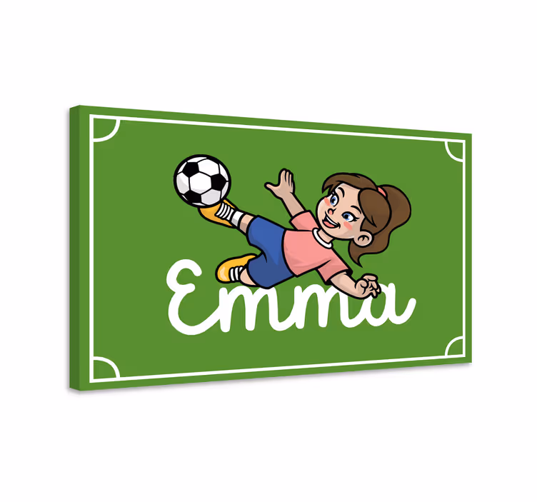 Pânză personalizată pentru fată fotbalist - TenStickers