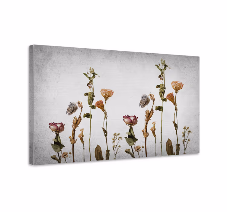 Tablou flori şi plante compoziție din flori uscate - TenStickers