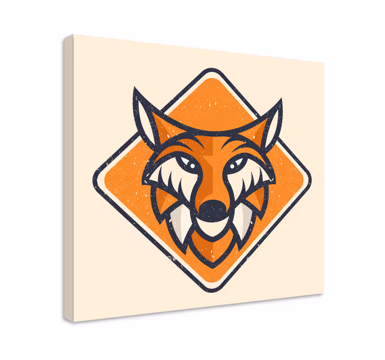 Tablou animale icon stilizat vulpe - TenStickers