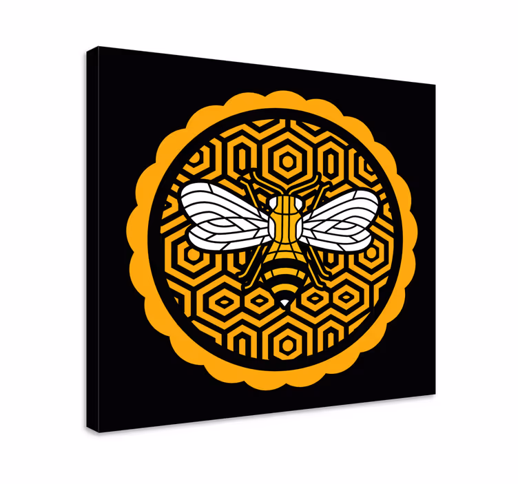 Geometric-animale albină animale imprimeuri pe pânză - TenStickers