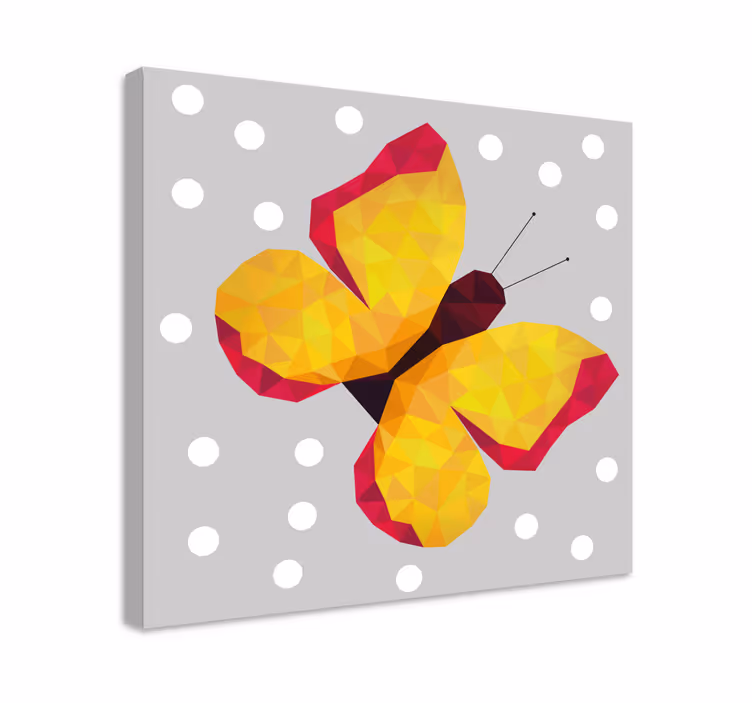 Tablou fluturi aripi geometrice galbene - TenStickers