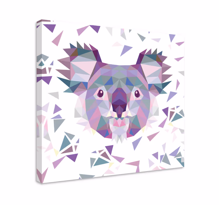 Tablou cai față de koala geometrică - TenStickers