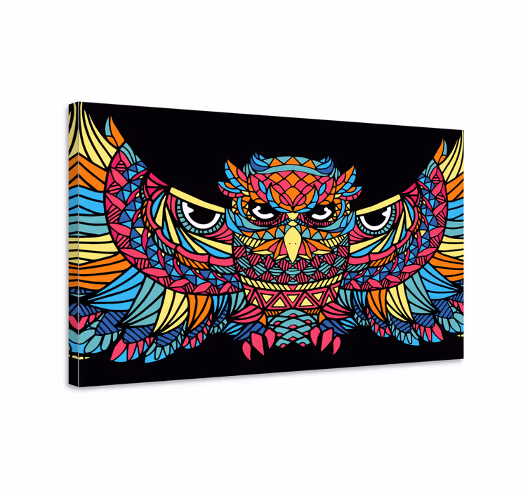 Geometric-animale curajoasă bufniță pasăre pânză - TenStickers