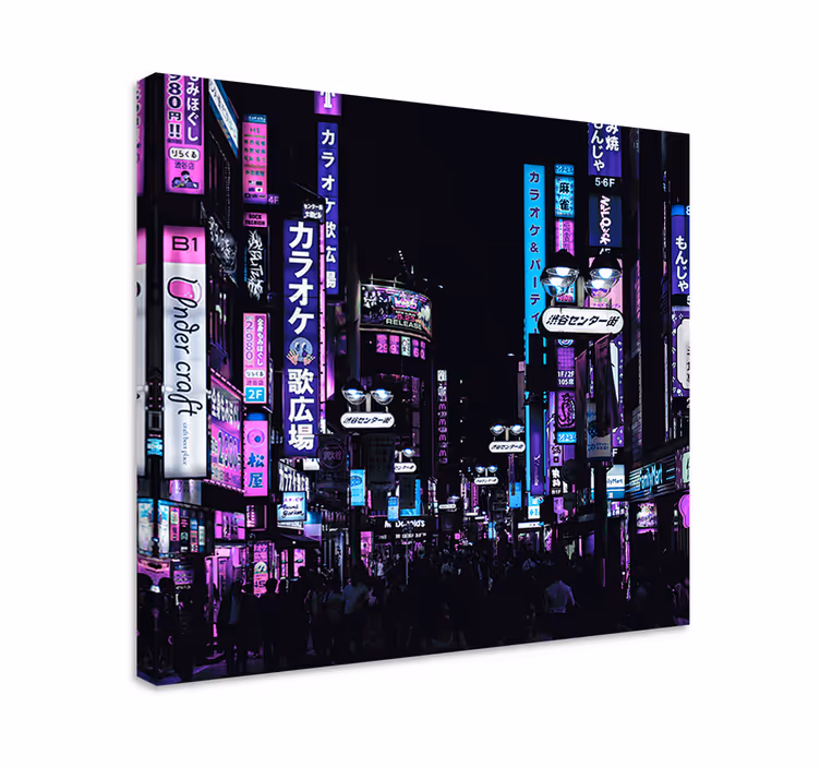 Tablou orașe peisaj urban nocturn - TenStickers