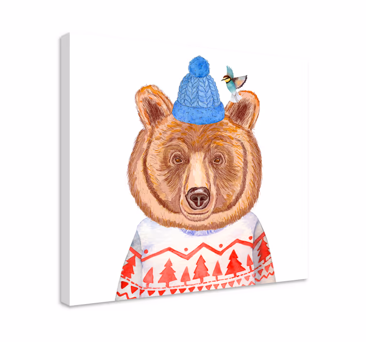 Tablou animale ilustrație fermecătoare cu urs - TenStickers