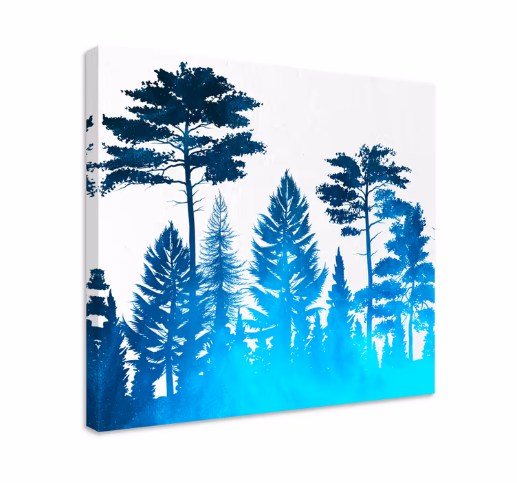 Tablou copaci peisaj siluetă pădure - TenStickers