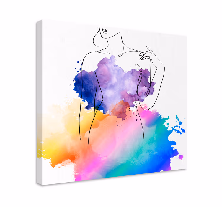 Tablou persoane siluetă feminină abstractă - TenStickers