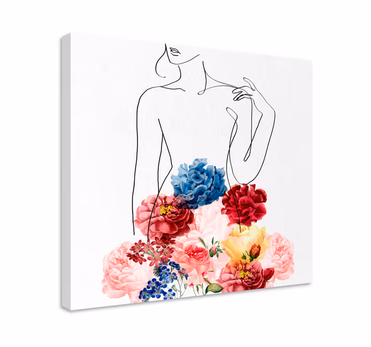Tablou flori şi plante design de siluetă florală - TenStickers