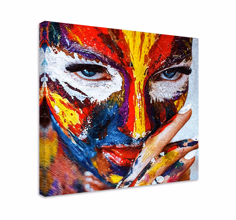 Tablou persoane artă facială colorată - TenStickers