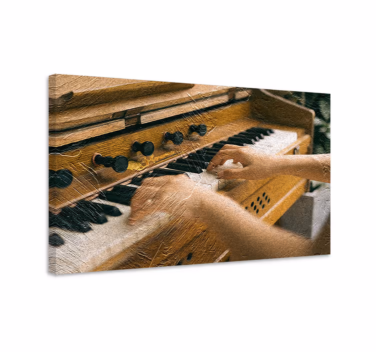 Tablou muzică mâini pe clape - TenStickers