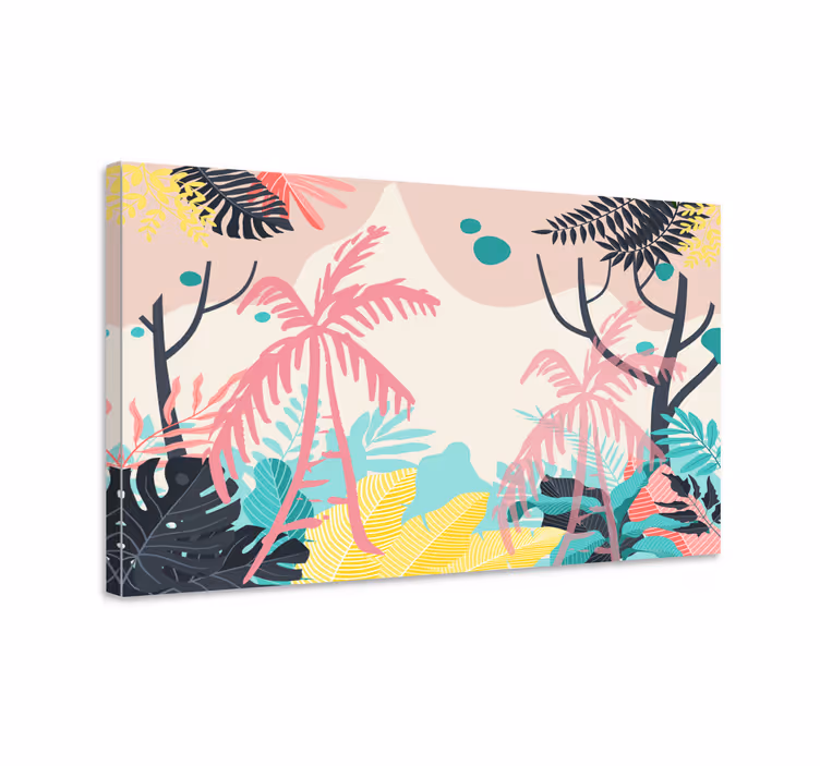 Tablou flori şi plante peisaj tropical - TenStickers