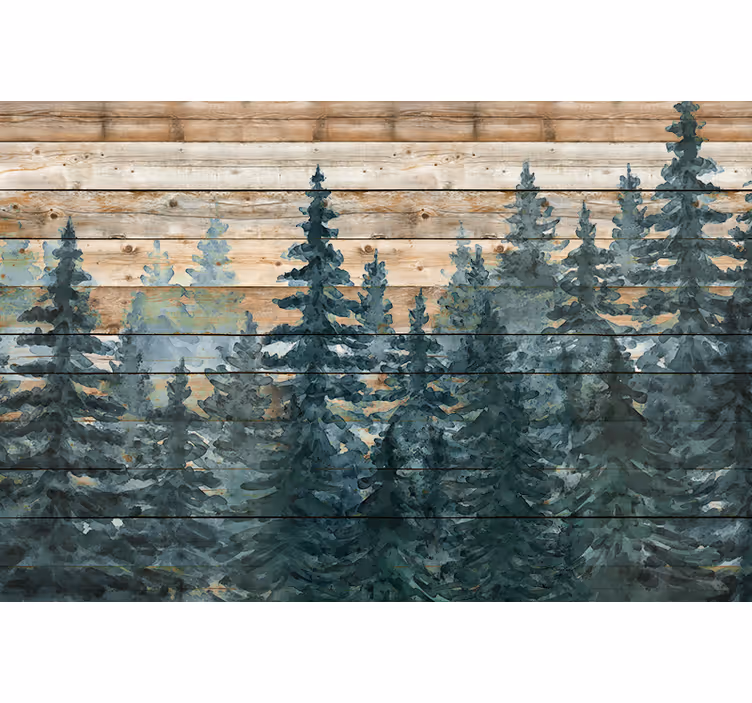 Tablou living pădure maiestuoasă de pini - TenStickers