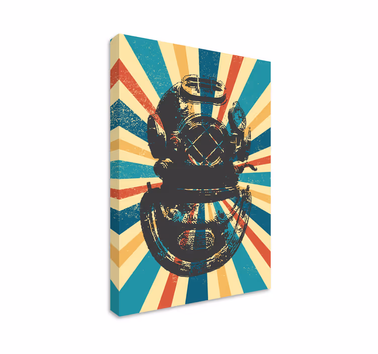Tablou sport Scuba diver de epocă - TenStickers