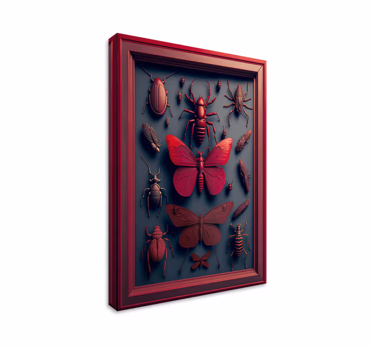 Tablou living colecția de insecte încadrată - TenStickers
